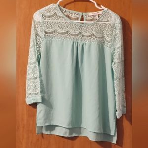 Long sleeve cut out blouse